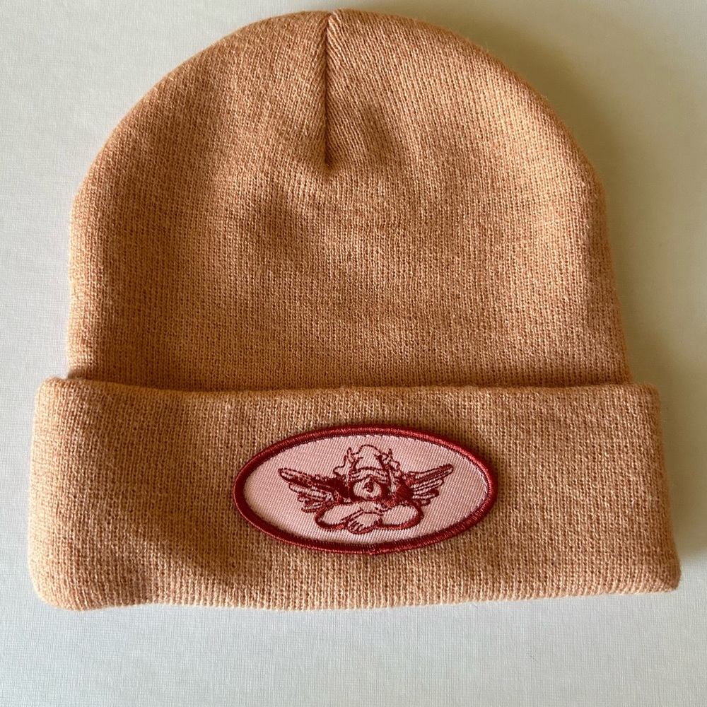 NWOT Peach Boys Lie Logo Patch Knit Beanie - Picture 4 of 5